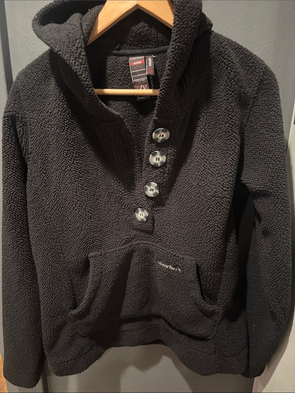 Avalanche Black womens  Sherpa Zip-Up with Button Placket